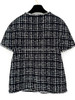 CHANEL 19S Short Sleeve Tweed Jacket Gripoix Buttons 38