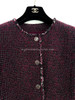 CHANEL 22A Metiers d'Art Burgundy Tweed Jacket 36
