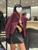 CHANEL 22A Metiers d'Art Burgundy Tweed Jacket 36