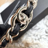 CHANEL Interlaced Chain & Leather CC Headband