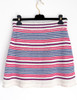 CHANEL 19C Striped Knit Skirt CC Buttons 38