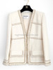 CHANEL 17A Paris-Cosmopolite Ecru Tweed Jacket 36
