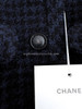 CHANEL 17B CC Belted Houndstooth Tweed Jacket 36 Navy/ Black  *New