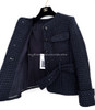 CHANEL 17B CC Belted Houndstooth Tweed Jacket 36 Navy/ Black  *New