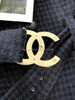 CHANEL 17B CC Belted Houndstooth Tweed Jacket 36 Navy/ Black  *New