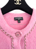CHANEL 20C Chain Embellished Cardigan Pink 36