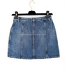 CHANEL 24P Denim Mini Skirt CC Heart Pockets 34 *New