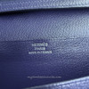 HERMES Bleu Saphir Ostrich Bearn Soufflet Wallet