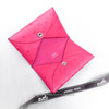 HERMES Rose Tyrien Ostrich Calvi Card Holder/ Wallet