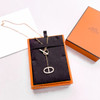 HERMES Chaine d'Ancre Contour Necklace Diamonds RG ST