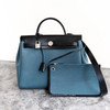 HERMES Herbag Zip 31 Retourne Bleu Thalassa/ Noir W HERMES Herbag Zip 31 Retourne Bleu Thalassa/ Noir W