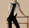 HERMES 2025 'Paddock' Cashmere/ Silk Shawl 140 Gris Etain *New HERMES 2025 'Paddock' Cashmere/ Silk Shawl 140 Gris Etain *New