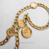 CHANEL Vintage 24K Gold Plated CC Coin Chain Belt