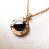 BVLGARI Bvlgari Double Sided Necklace MOP/ Onyx/ Diamonds/ RG