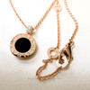 BVLGARI Bvlgari Double Sided Necklace MOP/ Onyx/ Diamonds/ RG