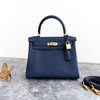 HERMES Kelly 25 Togo Bleu Saphir Gold Hw B