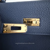 HERMES Kelly 25 Togo Bleu Saphir Gold Hw B