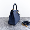 HERMES Kelly 25 Togo Bleu Saphir Gold Hw B