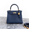 HERMES Kelly 25 Togo Bleu Saphir Gold Hw B