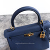 HERMES Kelly 25 Togo Bleu Saphir Gold Hw B