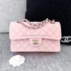 CHANEL 22S Rose Clair Caviar Small Classic Flap Lt Gold Hw *New