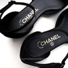 CHANEL CC Suede Flat Shoes Ankle Strap 36.5 *New