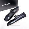 CHANEL 24S Mary Jane Flats with Pearls 38 *New