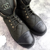 CHANEL Khaki Green Combat Boots 39 *New