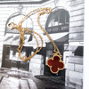 VAN CLEEF & ARPELS Carnelian YG Vintage Alhambra Pendant/ Necklace
