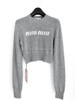 MIU MIU Logo Cropped Sweater 38 IT Grey *New