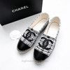 CHANEL Tweed & Leather CC Espadrilles 40 *New