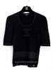 CHANEL 21P CC Logo Cotton Knit Top