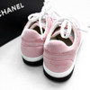 CHANEL Pink Suede CC Logo Sneakers 37 *New