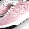 CHANEL Pink Suede CC Logo Sneakers 37 *New