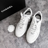 CHANEL CC Logo Leather Sneakers 37.5 *New