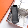 HERMES Verrou Chaine Mini Chèvre Noir PHW