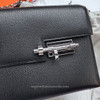HERMES Verrou Chaine Mini Chèvre Noir PHW