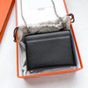 HERMES Verrou Chaine Mini Chèvre Noir PHW