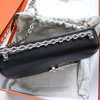 HERMES Verrou Chaine Mini Chèvre Noir PHW