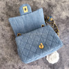 CHANEL Denim Pearl Crush Square Mini GHW *New