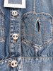 CHANEL 24P Denim Jacket CC Heart Pockets 40 *New