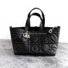 DIOR 2025 Medium Toujours Bag Black Macrocannage