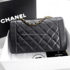 CHANEL Black Lambskin Medium Diana Flap Bag GHW #343xxxx