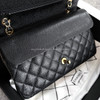 CHANEL Black Caviar Medium Classic Flap Gold Hw