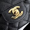 CHANEL Black Caviar Medium Classic Flap Gold Hw