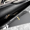 CHANEL 25A Metallic Mirror Calfskin Top Handle Clutch w/ Chain *New