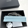 CHANEL 22P Lt Blue Caviar CC Logo Chain WOC LGHW *New
