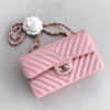 CHANEL 21S Pink Caviar Chevron Small Classic Flap GHW *New