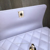 CHANEL 21K Lilac Caviar Coco Handle LGHW