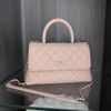 CHANEL 21A Rose Clair Caviar Coco Handle LGHW